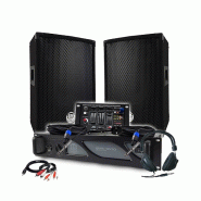Pack Sono DJ BM SONIC Amplificateur 1000W, Paire d'Enceintes Passives 2x300W, Table de Mixage, Casque DJ, Câbles et Micro - 3666638039811