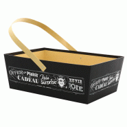 Panier trotteur rectangle carton Vintage 36x25 - Panier trotteur rectangle carton Vintage 36x25 -