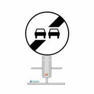 Panneau B34 - Fin d'interdiction de dépasser sur pied temporaire