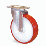 Roulette polyuréthane rouge à platine pivotante d 150mm - GUITEL HERVIEU - ep5ba150-28l - 867412