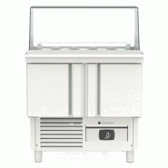 Saladette réfrigérée professionnelle inox 700 positive 2 portes ave... - PMFK-100