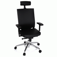 Siège bureau / Siège de direction PORTO MAX HIGH, assise tissu/dossier tissu maille noir hjh OFFICE - noir cuir 657270