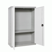 SimonRack Armoire à dossiers, armoire polyvalente, armoire de rangement en acier, 1 niveau, portes doubles, serrure - Simonlocker - gris métal 84254