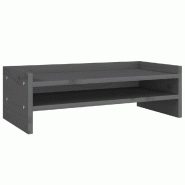 Support de moniteur 50 x 24 x 16 cm bois de pin solide gris 02_0004466 - gris Bois massif 3000200377305
