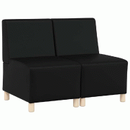 Unité de Sofa Modulaire Sans Accoudoirs 2 pcs Noir Modèle Vega StudioDesk Classique - Matériau naturel 8721288278999