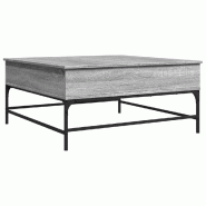 VidaXL Table basse sonoma gris 95x95x45 cm bois d'ingénierie et métal Modèle Apex Riviera Élite - 8721012490284