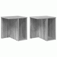 VidaXL Table d'appoint 2 pcs Gris Sonoma 37 x 32 x 40 cm Modèle Flex Panorama Essence - 891091