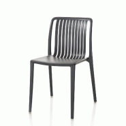 AQA Design Ensemble de 4 chaises en polypropylène pour intérieur/extérieur anthracite LAURA L.44 P.50 H.78 MP03026 - noir plastique polypropylène