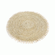 Bazar Bizar Set de table en herbe de mer coquillages 38x38x1 cm naturel - Lot de 6 - beige Matériau naturel BAJN057N-MTR6