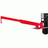 Bras de levage pour chariot élévateur - 3000 kg - portée jusqu'à 3,7 m - Inclinaison réglable 0-26° - Avec crochet de levage MW Tools JIB3000D