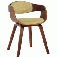CLP Chaise retro Kingston en tissu Noyer / Vert clair - vert textile 1819826106 CLP Chaise retro Kingston en tissu Noyer / Vert clair - vert textile 1819826106