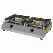Diamond - Réchaud de table gaz, 2 feux vifs 5 kW - réf. WR-RTD/2G - gris inox AKS-WR-RTD/2G