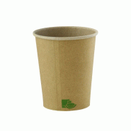 Ecolomique - 50Pcs - Gobelet Zen en carton kraft brun Ø74mm H79mm 180ml - marron en carton ECO210GCZENC66