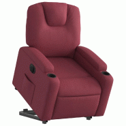 Fauteuil inclinable électrique rouge bordeaux tissu Modèle Parnis - 8721012168831