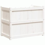 Helloshop26 - Jardinière bac lit surélevé plantes fleurs terrasse jardin 90 x 50 x 70 cm bois de pin massif blanc 02_0038005 - 3000217650217