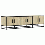 Helloshop26 - Meuble TV industriel avec grand rangement 150 x 35 x 41 cm en bois d'ingénierie chêne sonoma 02_0049611 - métal 3000235929371