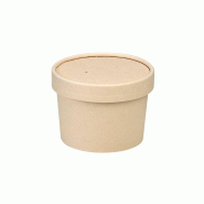 Nvase ECOLOMIQUE - 25 Pcs - Pot carton fibre de bambou - 240 ml, Ø9 cm, Hauteur: 7,5 cm - beige en carton NVS210SOUPCOPL8