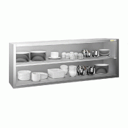 Placard mural inox 2000x400 mm - Hauteur 650 mm ouvert PREMIUM - GOLDINOX - gris inox 3701770820382