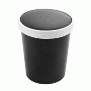 Pot à soupe + couvercle carton Black edition 960ml D11,7/9,2x13,5cm - par 250