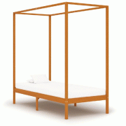 VidaXL Cadre de lit à baldaquin sans matelas bois massif 100x200 cm Modèle Armoniax - 283257