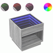 VidaXL Table basse avec LED infini sonoma gris 50x50x50 cm Modèle Boreal Urban - 847656