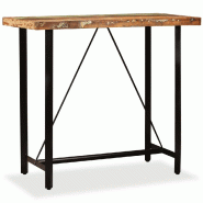 VidaXL Table de bar Bois massif de récupération 120x60x107 cm Modèle Zenith Fixe - Bois massif 245440