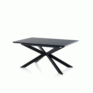 AQA Design Table extensible TALLIN en métal et MDF noir L.160/200 P.90 H.76,5 MP02901 - noir Bois manufacturé MP02901