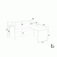 Banque d'accueil d'angle Avant - Ofitres - 169, Droite, Chêne, Non