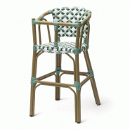 Bistromania Chaise de restaurant pour bébé ST GERMAIN - Tressage Vert et Blanc - vert EA255