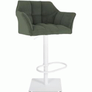 CLP Tabouret de bar Damaso Cord Vert/Blanc - vert textile 326325 CLP Tabouret de bar Damaso Cord Vert/Blanc - vert textile 326325