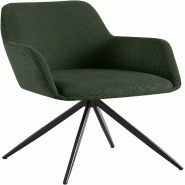 Décoshop26 - Chaise contemporaine de salle à manger x1 en velours côtelé vert pivotante 180° avec accoudoirs 10_0005549 - 3000265084989