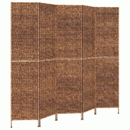 Décoshop26 - Paravent séparateur de pièce cloison 5 panneaux 205 x 180 cm en jacinthe d'eau et métal DEC031001 - métal 3000258231208 Décoshop26 - Paravent séparateur de pièce cloison 5 panneaux 205 x 180 cm en jacinthe d'eau et métal DEC031001 - métal 3000258231208
