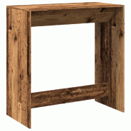 Décoshop26 - Table de bar rectangulaire style industriel – finition bois vieilli – 102 × 50 × 103,5 cm DEC036504 - Bois massif 3000261257035