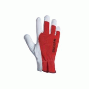 Gant de manutention légère T.9 cuir blanc et rouge Singer - rouge 3701107701933 Gant de manutention légère T.9 cuir blanc et rouge Singer - rouge 3701107701933