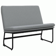 Helloshop26 - Banc banquette 100 x 75 x 76 cm tissu gris clair 02_0010496 - gris métal 3000578082726