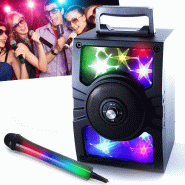 Ledwood Enceinte Karaoké PARTY Mobile effet Magic Mirror - Batterie - BLUETOOTH/USB/SD/ RADIO FM + Micro Lumineux - 3701123943591