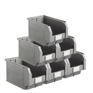 Lot de 15 bacs à bec plastique ecogreen 12.5l gris