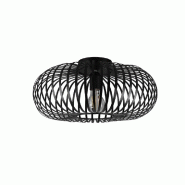 Plafonnier LED, 1xE27, max. 60W, métal noir mat, diamètre 40cm - Trio - Johann - noir 4017807504170