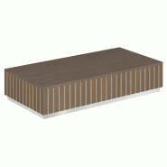 Podium pour mannequins Vertigo T03 MDF naturel et noyer foncé 120x60x25cm