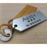 Porte-clé en aluminium plat - HORIZON