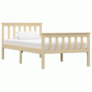 VidaXL Cadre de lit sans matelas naturel bois massif de pin 100x200 cm Modèle Servessal - 283221