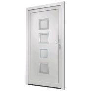 Vidaxl porte d'entrée blanc 98x208 cm pvc 3187846