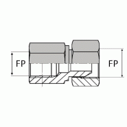Adaptateur droit femelle NPT x femelle tournant NPSM - FNPT1/8 / FNPSM1/8 - Ø FP 1/8'' - Ø FPS 1/8''