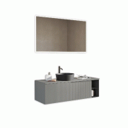AQA Design Composition de salle de bain en MDF 5 pièces VENERE gris L.100 P.45 H.190 MPVE58-GRI - gris Bois manufacturé MPVE58-GRI