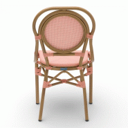 Bistromania Chaise de jardin MONTAIGNE en aluminium et textilène rose - 47x60x89 Rose - rose aluminium EA267