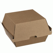 Boite burger modèle S Premium carton naturel 13x13x8,3cm - par 250