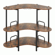 COSTWAY Table de bar pour cuisine, bar à 3 niveaux, comptoir de cuisine avec porte-verres, 120 x 66 x 102 cm (marron) - marron Bois manufacturé VH34 COSTWAY Table de bar pour cuisine, bar à 3 niveaux, comptoir de cuisine avec porte-verres, 120 x 66 x 102 cm (marron) - marron Bois manufacturé VH34