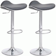 Décoshop26 - Lot de 2 tabourets de bar en synthétique gris pieds métal chromé pivotant et hauteur réglable TDB10306 - gris 3000660369605