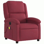 Fauteuil de massage inclinable électrique Rouge bordeaux Tissu Modèle Uviane - 8721012166431_0