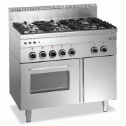 Fourneau professionnel a gaz 6 feux vifs sur four electrique minima... - PG6SFA6